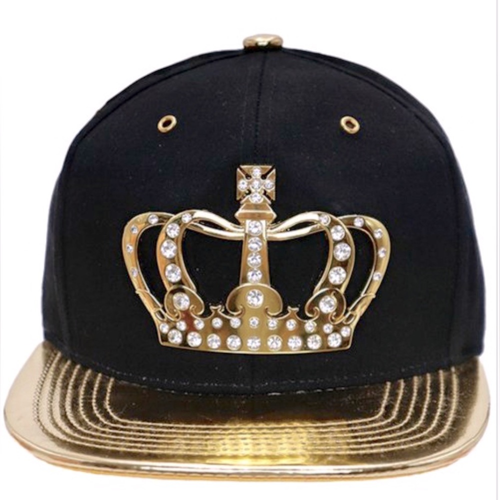 Black & Gold Crown King/Queen Hat